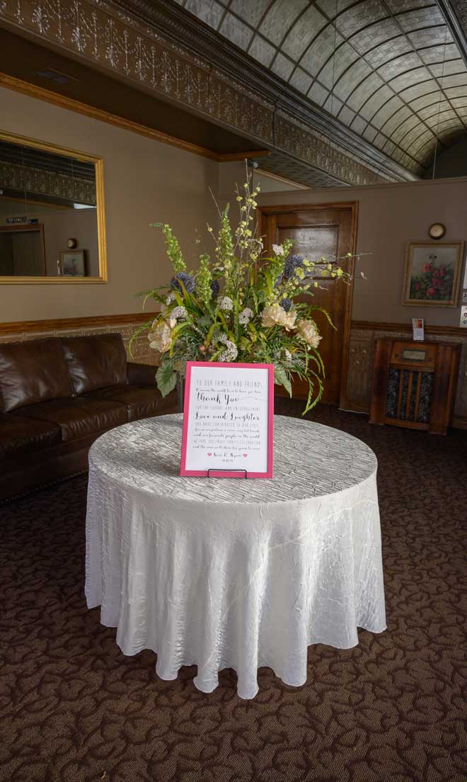 Bride or Groom room on third floor of The Corinthian Event Center.