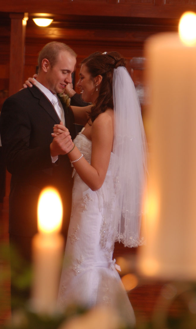 Bride and Groom in dance in Grand Ballroom at The Corinthian Event Center.