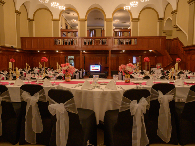 Grand ballroom of The Corinthian Event Center.