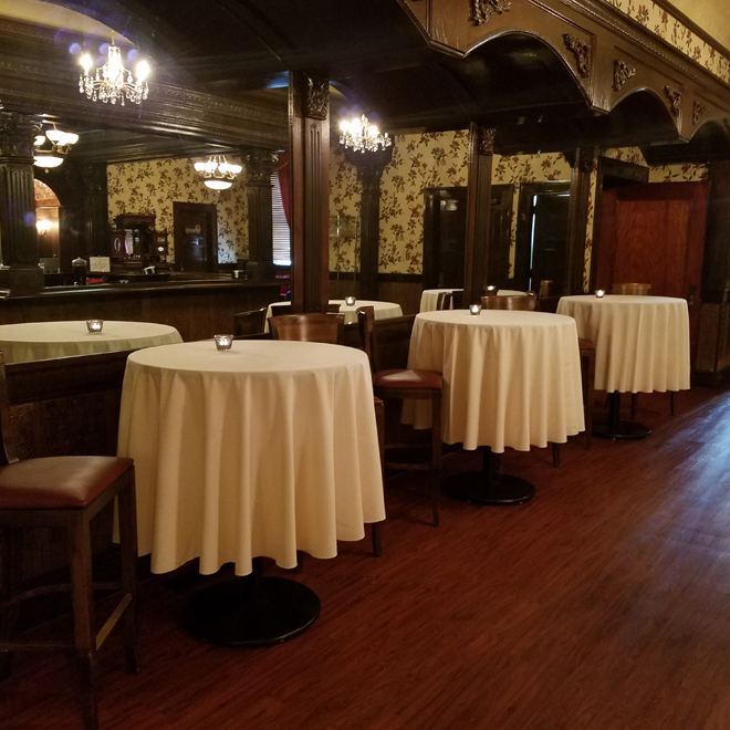 Bar seating at The Corinthinan Events Center.