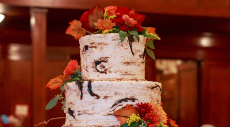 Wedding cake at The Corinthian Event Center